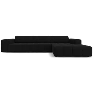 Comparateur de prix : CXL by Christian Lacroix Canapé d'angle droit 4 places en tissu velours noir