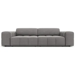 CXL by Christian Lacroix Canapé 3 places en tissu velours gris clair pas cher