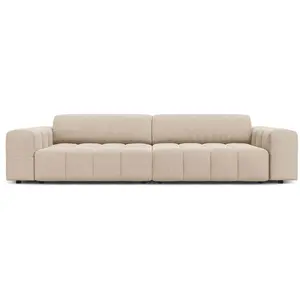 CXL by Christian Lacroix Canapé 4 places en tissu velours beige clair pas cher