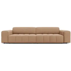 CXL by Christian Lacroix Canapé 4 places en tissu velours beige foncé pas cher