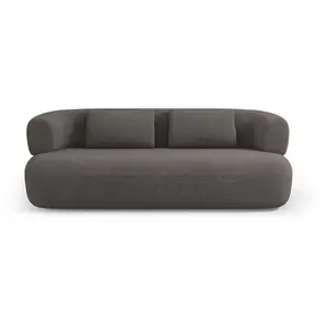 Micadoni Home Canapé 3 places en tissu bouclé gris pas cher
