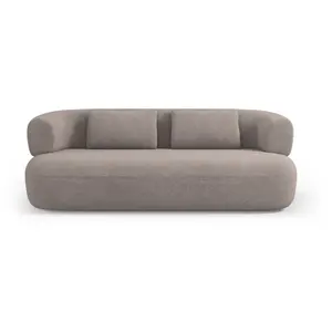 Micadoni Home Canapé 3 places en tissu bouclé marron clair pas cher