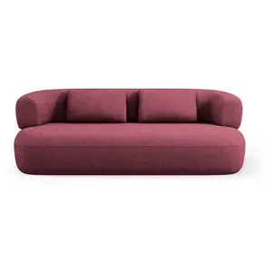 Micadoni Home Canapé 3 places en tissu chenille cramoisi pas cher