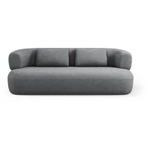 Micadoni Home Canapé 3 places en tissu chenille gris foncé pas cher