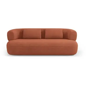 Micadoni Home Canapé 3 places en tissu bouclé brique pas cher