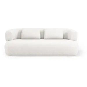 Micadoni Home Canapé 3 places en tissu chenille beige clair pas cher