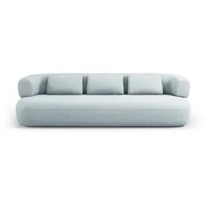 Micadoni Home Canapé 4 places en tissu chenille bleu clair pas cher