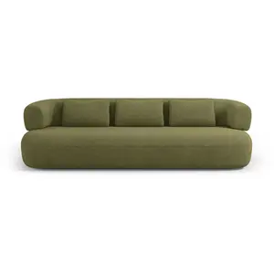 Micadoni Home Canapé 4 places en tissu bouclé vert pas cher