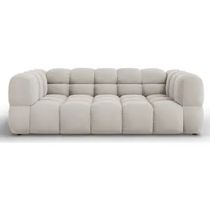 Mazzini Sofas - Canapé Velours Aster 3 Places ivoire - 214x102x75 cm OS pas cher