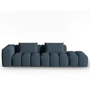 CXL by Christian Lacroix Canapé modulable droit 3 places en tissu structurel bleu foncé pas cher