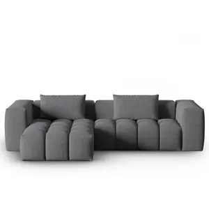 CXL by Christian Lacroix Canapé d'angle gauche modulable 3 places en tissu structurel gris pas cher