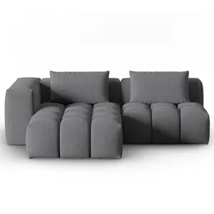 CXL by Christian Lacroix Canapé d'angle gauche modulable 3 places en tissu structurel gris pas cher