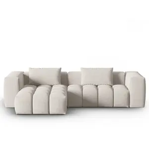 CXL by Christian Lacroix Canapé d'angle gauche modulable 3 places en tissu structurel beige pas cher