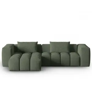 CXL by Christian Lacroix Canapé d'angle modulable 3 places tissu structurel vert olive foncé pas cher