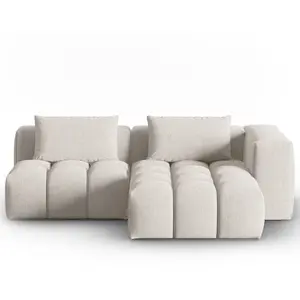 CXL by Christian Lacroix Canapé d'angle droit modulable 3 places en tissu structurel beige pas cher