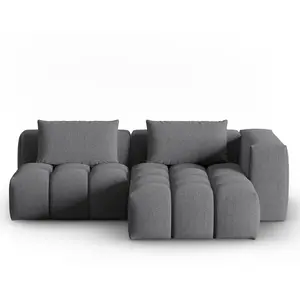 CXL by Christian Lacroix Canapé d'angle droit modulable 3 places en tissu structurel gris pas cher