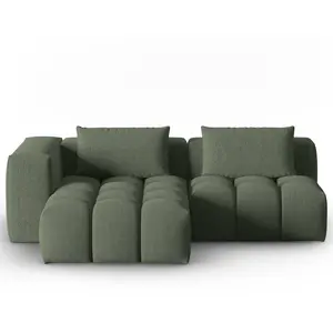 CXL by Christian Lacroix Canapé d'angle modulable 3 places tissu structurel vert olive foncé pas cher