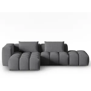 CXL by Christian Lacroix Canapé d'angle gauche modulable 4 places en tissu structurel gris pas cher