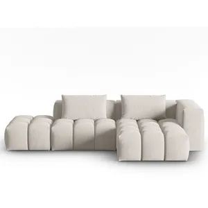 CXL by Christian Lacroix Canapé d'angle droit modulable 4 places en tissu structurel beige