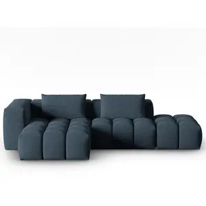 CXL by Christian Lacroix Canapé d'angle gauche modulable 4 places tissu structurel bleu foncé pas cher