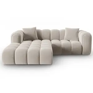 CXL by Christian Lacroix - Canapé d'angle gauche Modulaire Velours Clo... pas cher
