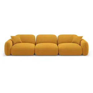 CXL by Christian Lacroix Canapé modulable 4 places en velours moutarde pas cher