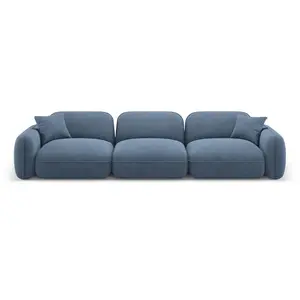 CXL by Christian Lacroix Canapé modulable 4 places en velours blue jeans pas cher