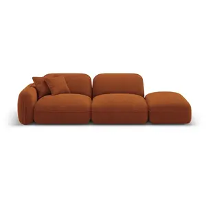 CXL by Christian Lacroix Canapé modulable droit 3 places en velours terracotta pas cher
