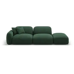 CXL by Christian Lacroix Canapé modulable droit 3 places en velours vert pas cher