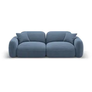 CXL by Christian Lacroix Canapé modulable 3 places en velours blue jeans pas cher