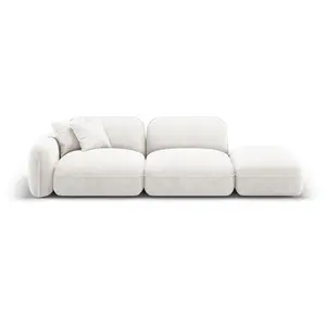 CXL by Christian Lacroix Canapé modulable droit 3 places en velours ivoire pas cher