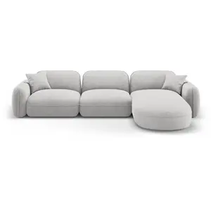 CXL by Christian Lacroix Canapé d'angle droit modulable 4 places en velours gris clair