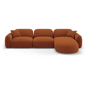 CXL by Christian Lacroix Canapé d'angle droit modulable 4 places en velours terracotta