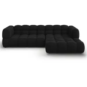 Comparateur de prix : Canapé d'angle droit modulable "Sky" 4 places en velours noir