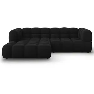 Comparateur de prix : Canapé d'angle gauche modulable "Sky" 3 places en velours noir