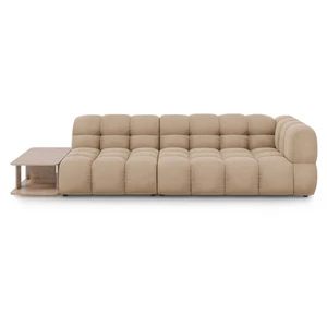 Comparateur de prix : Canapé modulable gauche "Sky" 4 places en velours beige clair