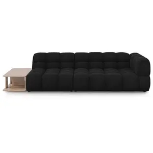 Canapé modulable gauche "Sky" 4 places en velours noir pas cher
