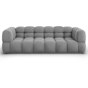 Canapé modulable sky 4 places en velours gris clair COS_4S_184_F1_SKY1 pas cher
