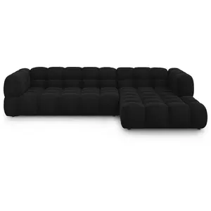 Comparateur de prix : Canapé d'angle droit modulable "Sky" 4 places en velours noir