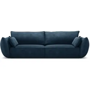 Micadoni Home Canapé 3 places en tissu chenille bleu roi pas cher
