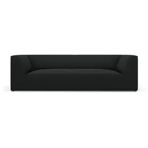 Micadoni Home Canapé 3 places en tissu velours côtelé noir pas cher