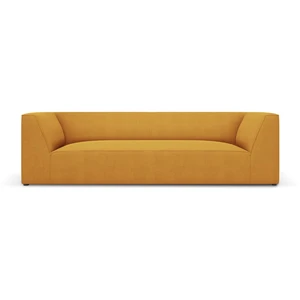 Micadoni Home Canapé 3 places en tissu structurel jaune pas cher