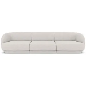 Micadoni Home Canapé 3 places en tissu chenille gris clair pas cher