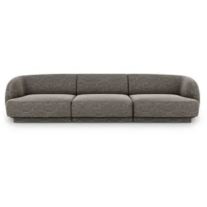 Micadoni Home Canapé 3 places en tissu chenille gris pas cher