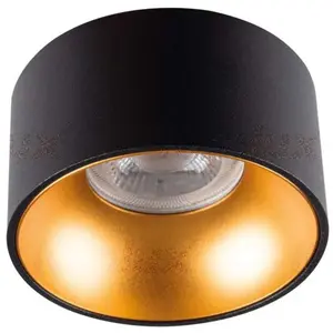 Comparateur de prix : Kanlux Support de Spot Encastrable Rond Mini RITI GU10 Noir et Or