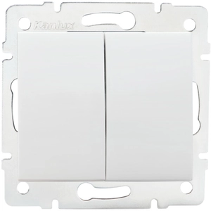 Kanlux - Bouton Poussoir Encastrable Double logi Blanc pas cher