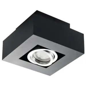 Kanlux - Support de spot saillie carré noir orientable