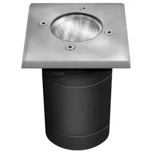 Kanlux Support de spot sol extérieur carré - Gris - Acier inoxydable et verre trempé - 35W - IP67Vendu paramazon