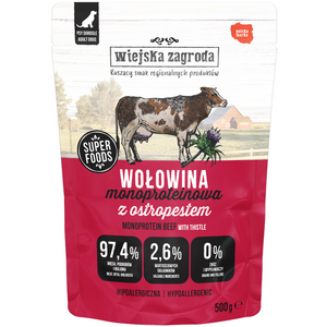 500g Wiejska Zagroda Monoprotein Adult boeuf nourriture humide pour ch... pas cher