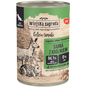 Wiejska Zagroda Dog 12 x 400 g pour chien - chevreuil, lapin pas cher